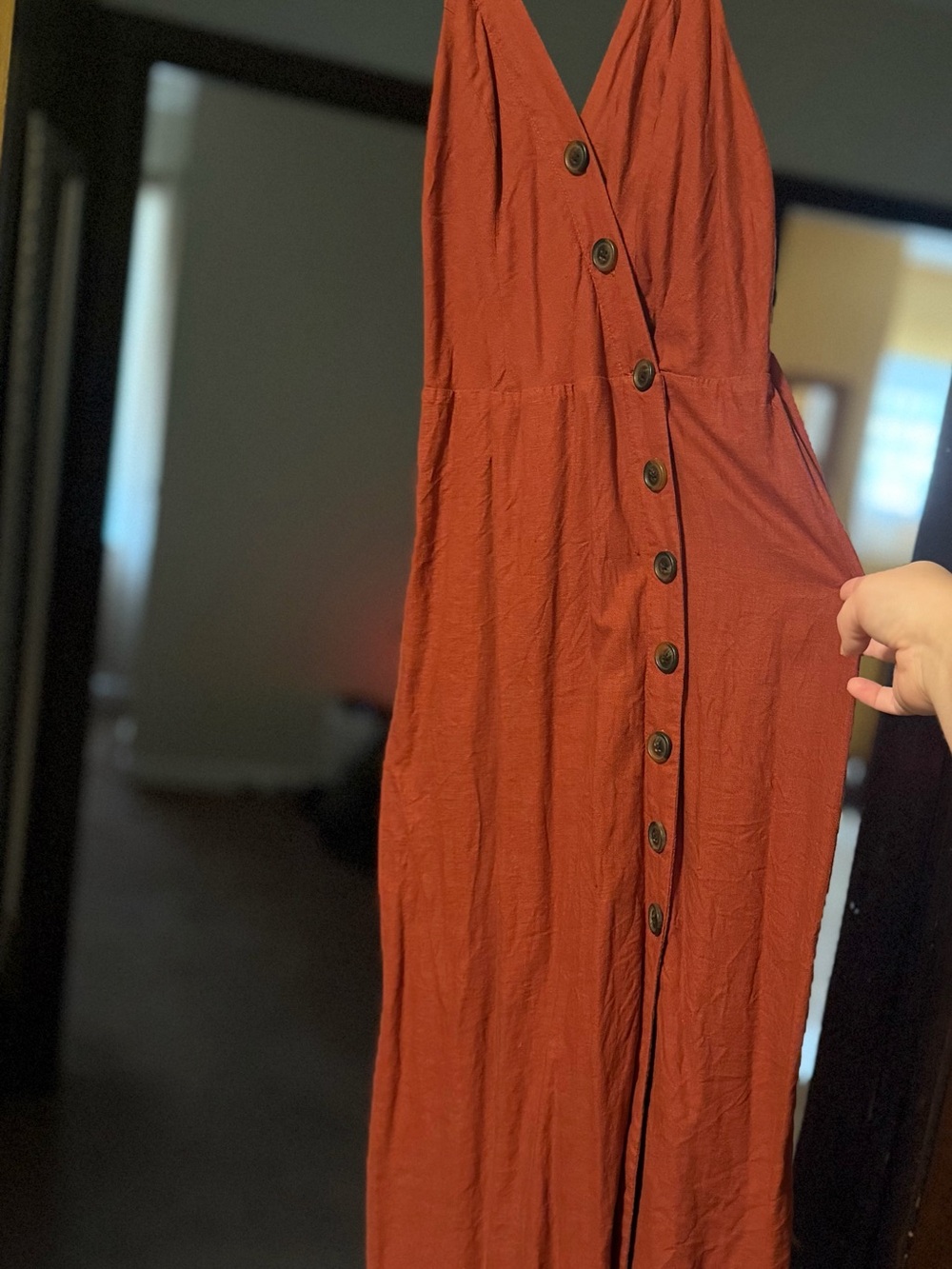 Urban Outfitters Spaghetti Strap Button-Front Maxi Dress